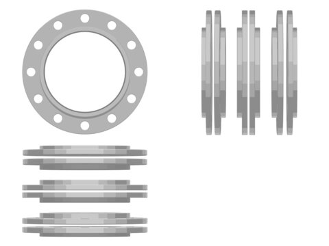 Isolate flange on white background (12 holes)