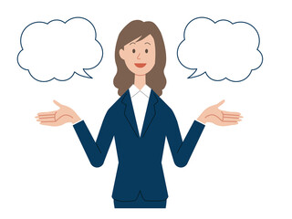 ビジネスウーマン　吹き出し