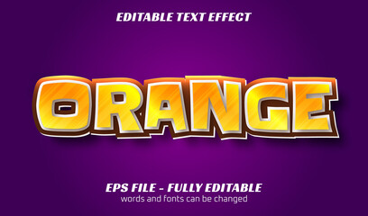 orange editable text style effect