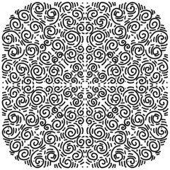 Abstract ethnic  art mandala on black and white.