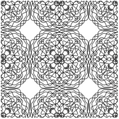 Fototapeta premium Seamless pattern abstract line art mandala 