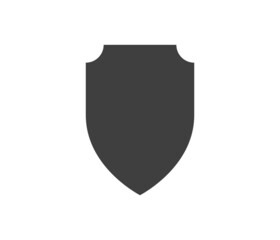 Shield black and white logo. Guarantee, insignia and guard symbol. Security vector icon