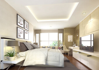 Fototapeta na wymiar modern bedroom design interior
