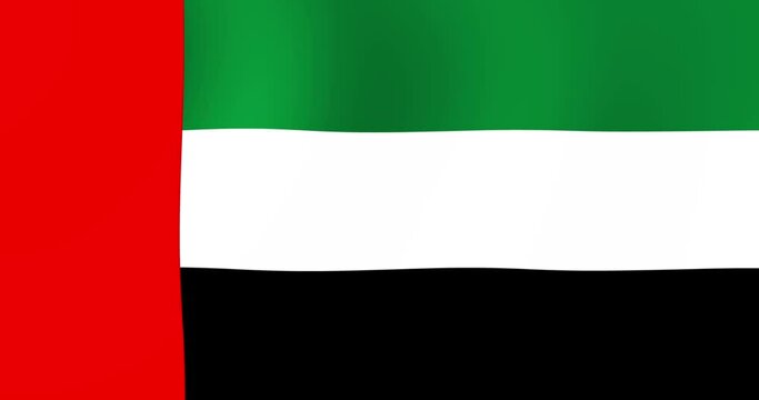 4k. Animation of the flag of the Jordan. Grow in the wind