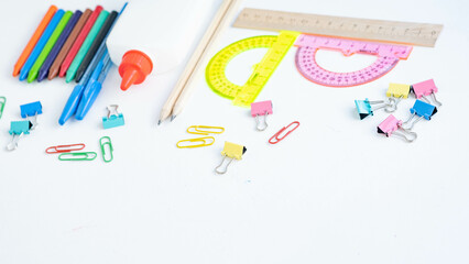 colored stationery on a white background with a place for text
