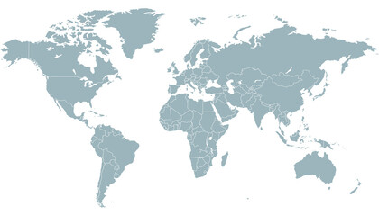 Fototapeta World map. Color vector modern. Silhouette map.	 obraz