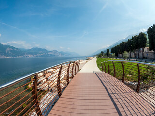 Cycle Path of Garda lake, named Ciclopista del Garda, cycling route as an example of sustainable...
