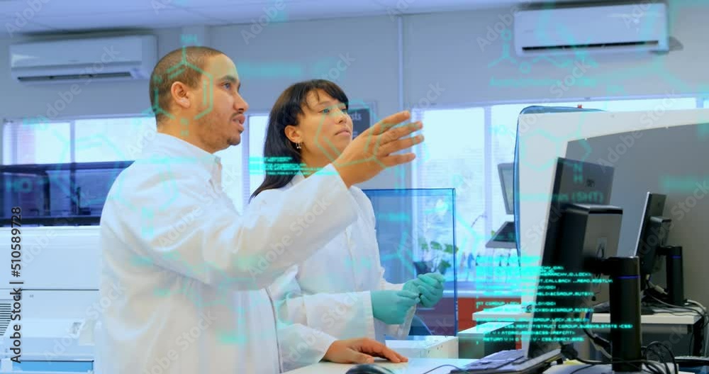 Poster animation of science data processing over two diverse scientist