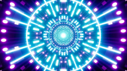 Geometric Art of Symmetry Pattern Shining Lights