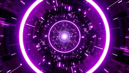 Purple Light Cyber Tunnel
