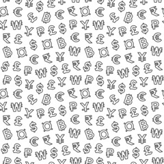 Seamless pattern with currency symbols - 510591181