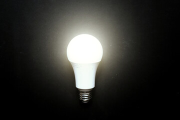 Light bulbs on the dark background, ideas creative concept