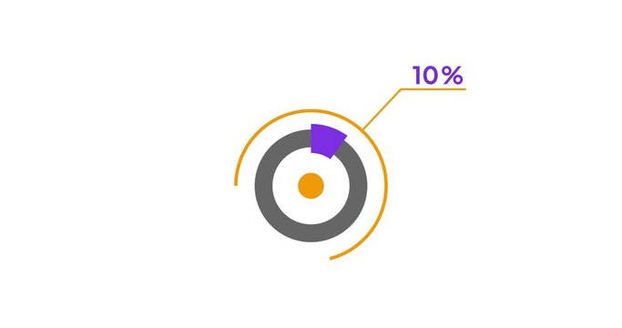 10% circle diagrams Infographics animation design, 10 Percentage pie charts