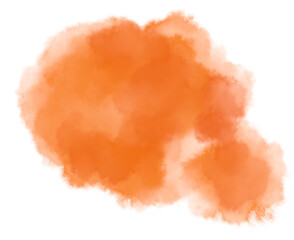 Colorful orange watercolor blobs drops brush hand painting illustration