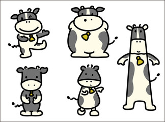 牛　キャラクター5態