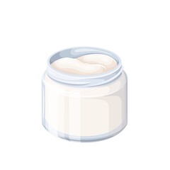 Coconut oil in jar vector illustration.