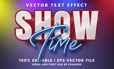 3D show time editable text effect template - obrazy, fototapety, plakaty