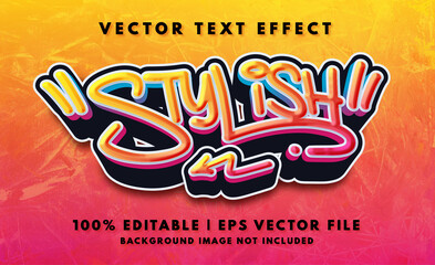 Stylish graffiti editable text effect template