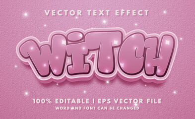 Witch text bold graffiti and cartoon style text effect