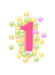 number one in colored balls