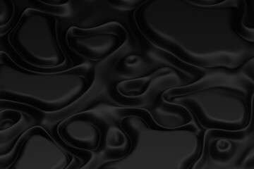 Elegance wave fold surface. Abstract smooth flowing black background. Digital volume lines 3d illustration