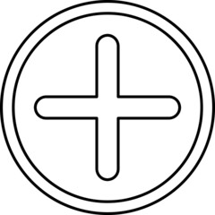 Fototapeta premium Plus sign icon illustration line art.eps