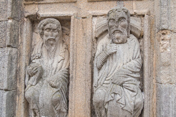 Saint Door detail of the Santiago de Compostela  Cathedral in Quintana square, Santiago de Compostela, Spain