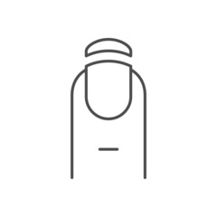 Nail cutting line outline icon