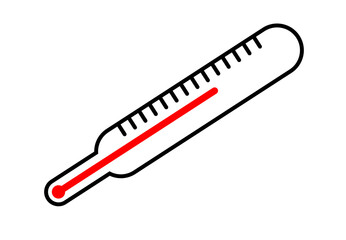 outline thermometer icon isolated on white background