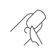 Cuticle removing line outline icon