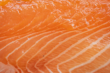 Raw salmon trout fish fillet texture closeup