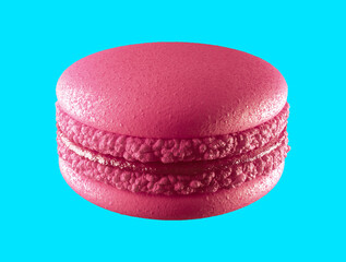 set of colorful macaroon cakes. Small french muffins. 3d illustration. Isolated on background.