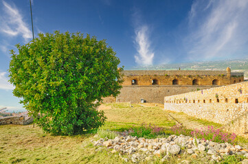 Fototapeta na wymiar Palamidi fortress on the hill, Nafplio