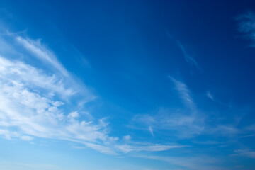 Fototapeta na wymiar Beautiful blue sky with an amazing background of white clouds.