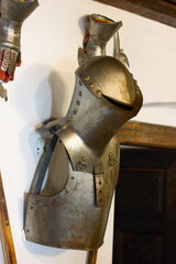 ancient iron helmet of knight armor