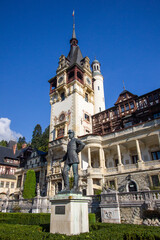 Old royal palace with towers in Carpathian