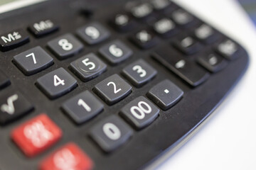 Fototapeta premium Close-up selective focus of Calculator