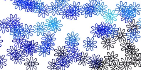 Light BLUE vector natural artwork with flowers.