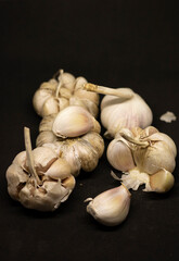 garlic on a wooden table