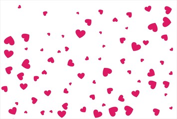 Red heart background. Love confetti background