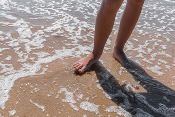 We walk barefoot on the water in the summer.