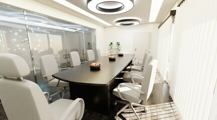 Realistic 3D Render of Conference Room