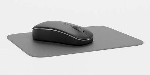 Realistic 3D Render of Mouse with Mousepad