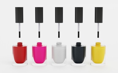 Realistic 3D Render of Nailpolishes
