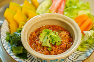 Ong Chili Paste.Ong Chili Paste.Spicy Northern Thai Pork and Tomato thailand food