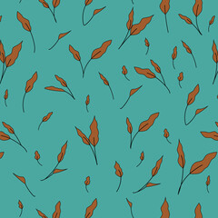 Floral botanical seamless pattern. Elegant template for textile prints. Printing with in hand drawn style