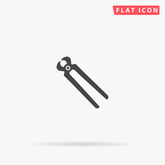 Big pliers flat vector icon