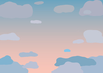 Clouds gradient background pastel colors blue yellow sky vector weather wallpaper