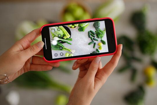 Photo of vegetables on a phone