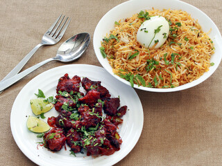 Gobi manchuria, egg biryani
